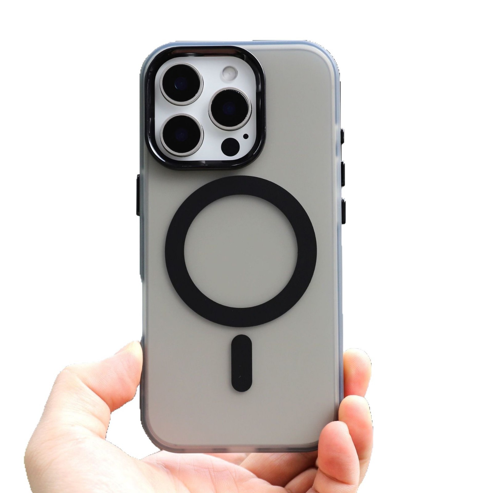 Cross-Border Imd Frosted Skin-Feel Magnetic Phone Case 2.0mm Apple 16Pro Candy Skin-Feel Two-In-One Protective Case