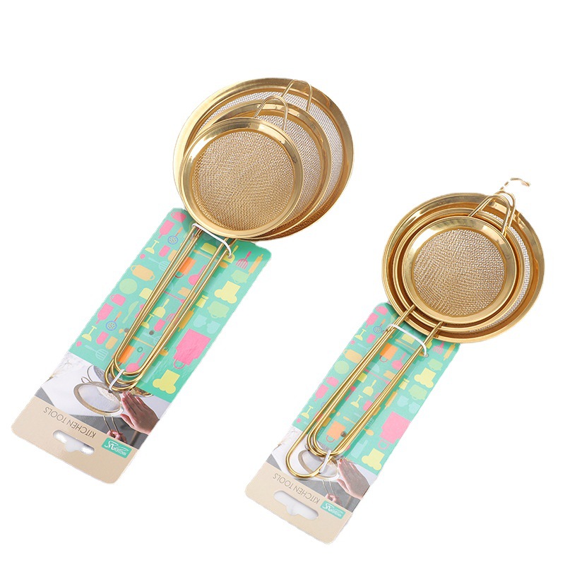 Stainless Steel Flour Sieve Simple Household Filter Net Soybean Milk Metal Handheld Sugar Powder Net Screen Colander Baking Tool