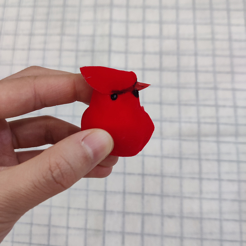 11cm Feather Red Bird Christmas Red Bird Artificial Bird Christmas Decoration Christmas Tree Light Red Bird Clip Style