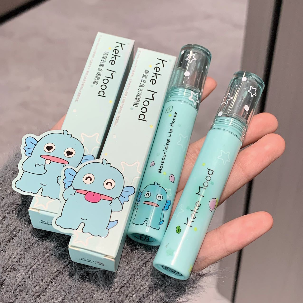 [9.9/3] KekeMood adorable clown fish lip glaze water-sensitive mirror glass pure want to show white plain GT