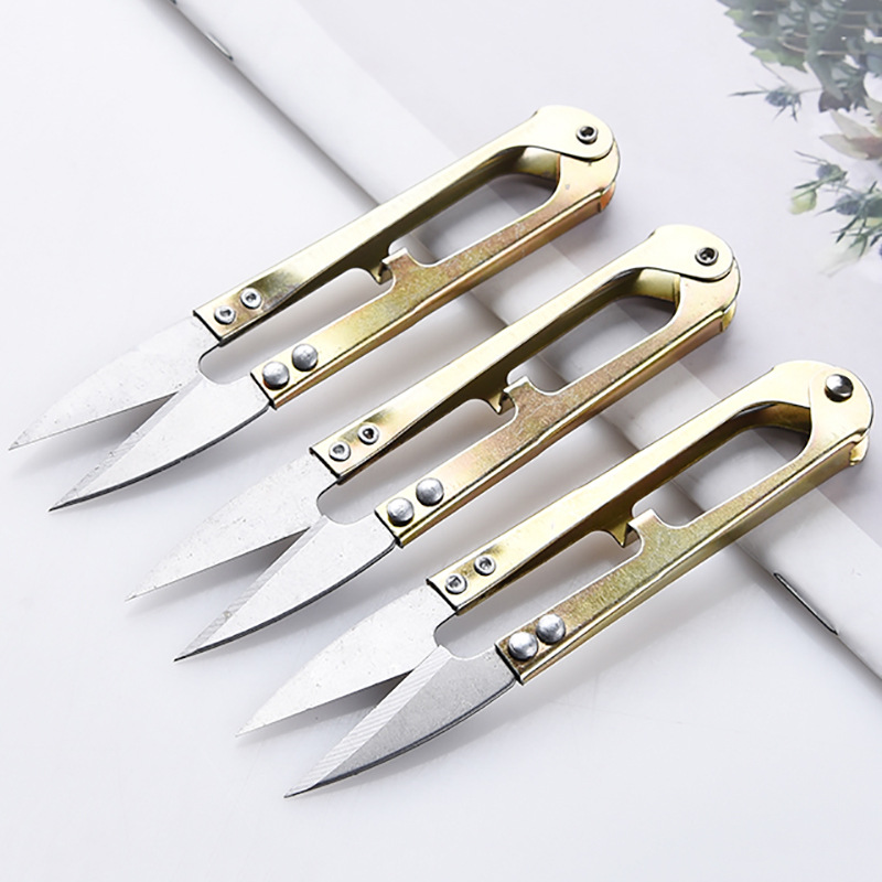 U-Shaped Embroidery Scissors V-Shaped Household Small Scissors Cutting Thread End Mini Cutting Sewing Clothing Cross Stitch Scissors Yarn Scissors