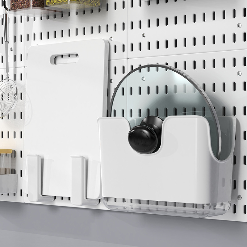 Round Hole Perforated Board Storage Rack Hanging Storage Accessories Hook Bracket Punch-Free Wall Universal Board Parts Storage Box