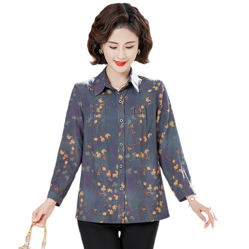 Middle-aged Mother Shirt Women's Summer 2025 New Style Stylish Belly Covering Top Fashionable Elegant Small Shirt suit Shirt