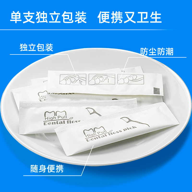 Factory wholesale dental floss independent packaging advertising products logo dental floss stick disposable single pack a toothpick