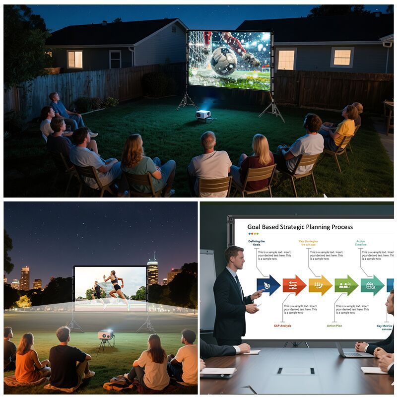 Mistete Outdoor Projection Screen Stand Projection Cloth Home High-Definition 100 120inch Camping Movie Screen