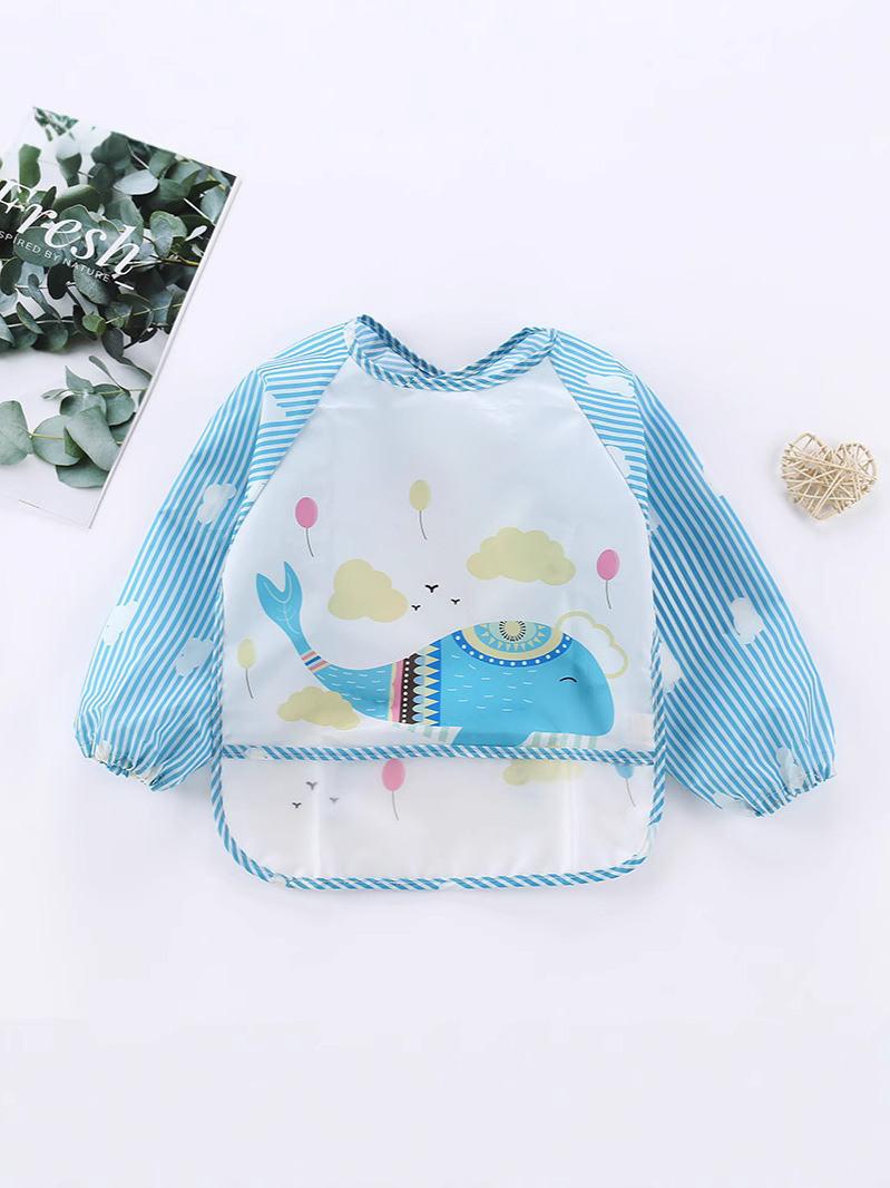Baby Smock, Reverse Dressing, Kidsren's Long-Sleeved Smock, Male and Female Baby Eating Clothes, Infant Bibs, Bibs, Painting Clothes