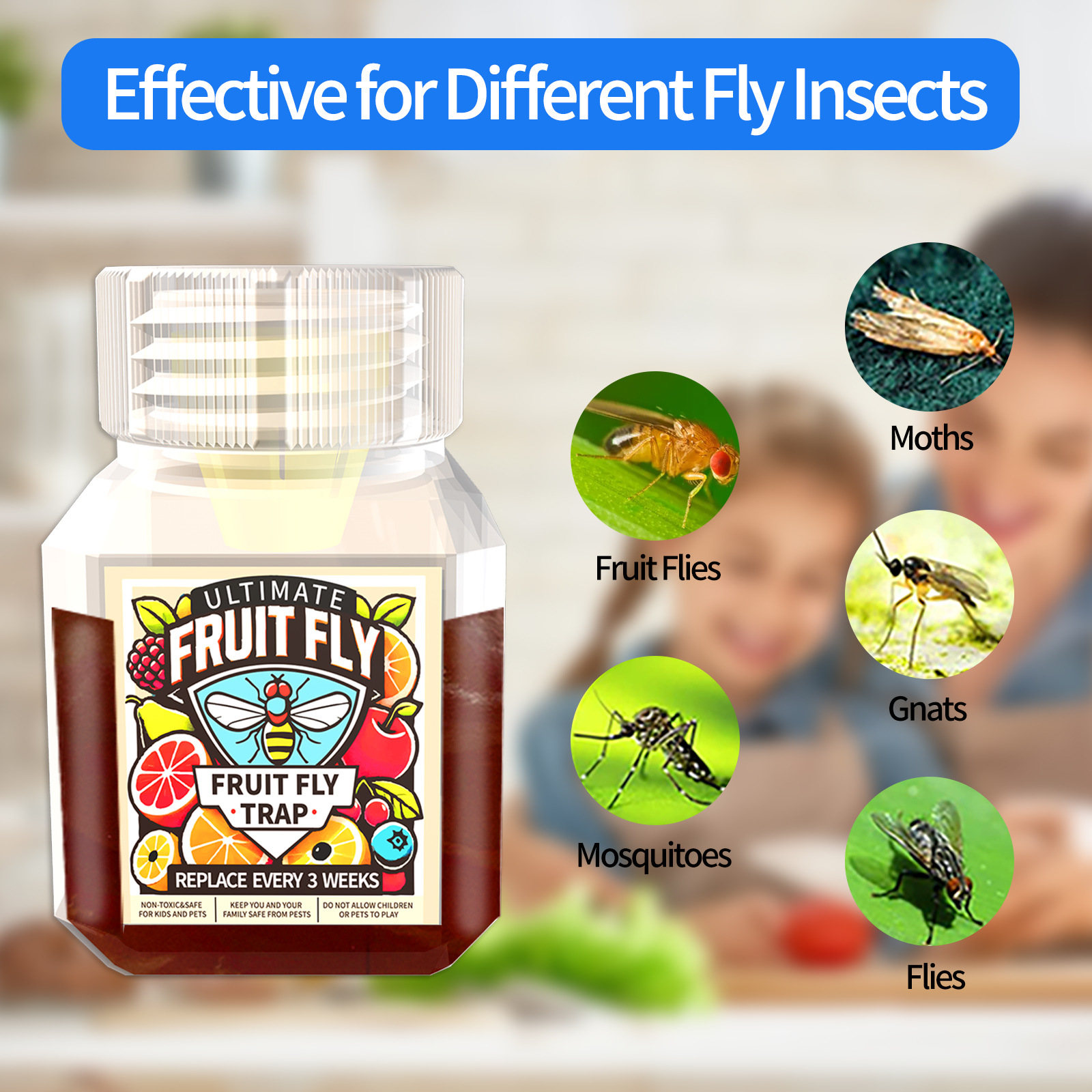 Fruit Fly Trap Bait Liquid Sticky Agent Engineering Equipment Home Indoor Restaurant Hotel Disinfection Attractant