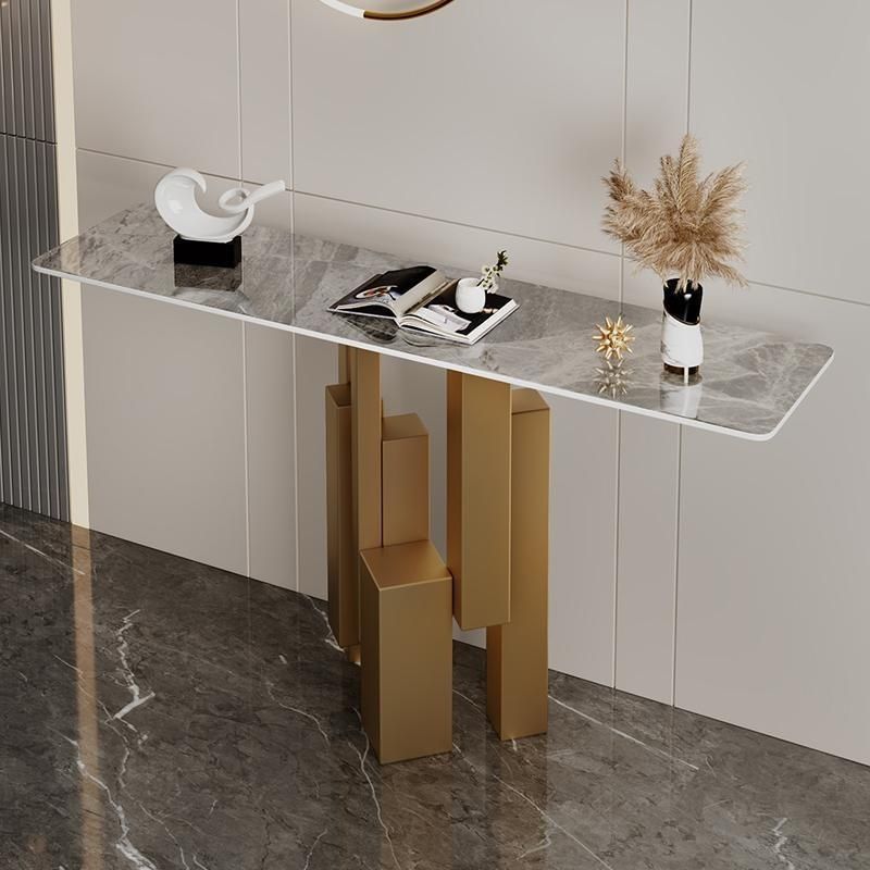 Italian-Style Light Luxury Sintered Stone Foyer Table, Narrow Wall-Mounted Table for Entryway, Modern Art Decorative Cabinet for Living Room and Wine