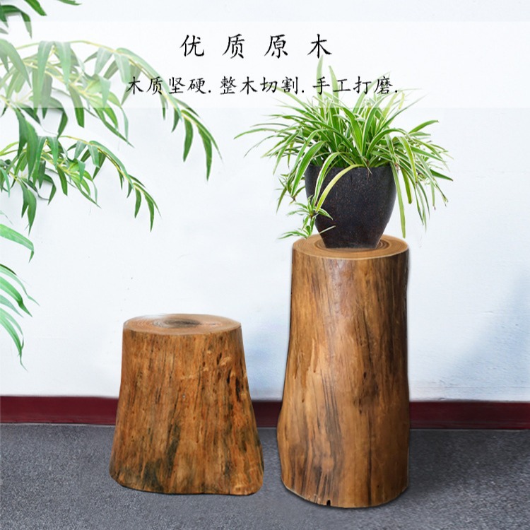 Camphor Wood Pier, Log Stool, Solid Wood Tree Pier, Large Wooden Pile Bracket Base, Coffee Table Stool, Shoe Changing Stool, Creative Wooden Pile