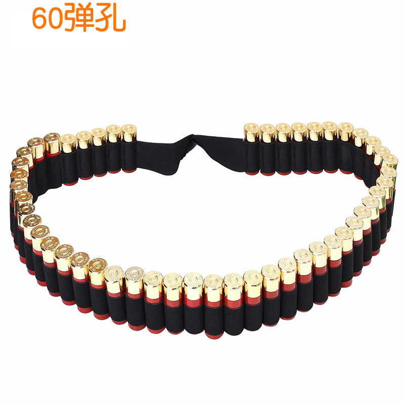 60-hole bullet belt inclined camouflage hunting shotgun storage belt 12G shotgun tactical bullet storage bag