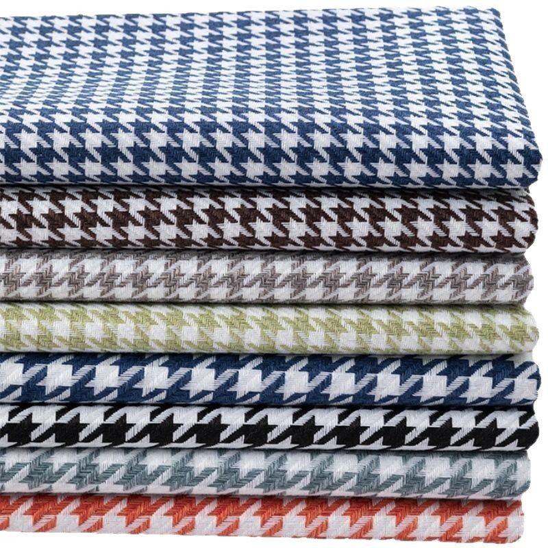 Houndstooth Fabric Sofa Plaid Sofa Cover Cushion Pillowcase Soft Bag Handmade DIY Texture Classic Plaid