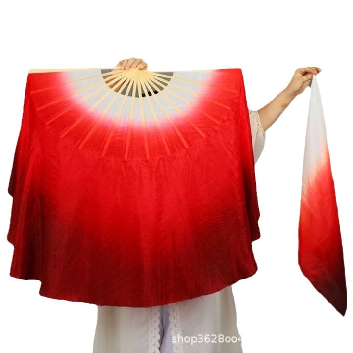 Summer Hui Wanjiang Dance Fan, Same Style, Large Double-Sided Deep Red Yangko Fan, Nine-Piece Prop Dance Fan for Stage Performance