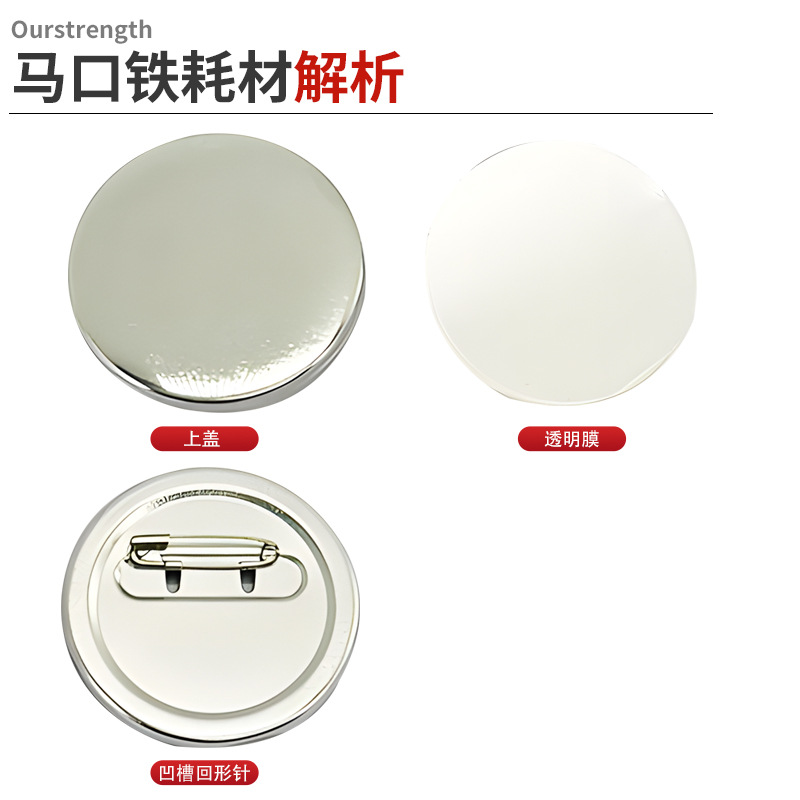 Wholesale Tinplate Grooves, DIY Craft Materials, Metal Badge Accessories, Machinery