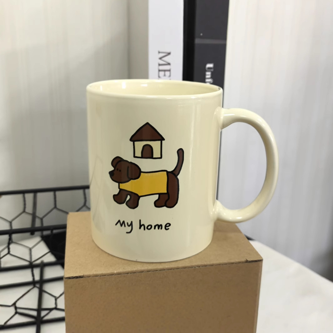 pdd same cartoon Pacha puppy mug ins style high-looking cute cream ceramic cup