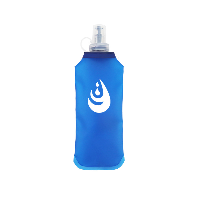 Cross-Border Soft Water Bottle Silicone Mouthpiece Fitness Cycling Sports Water Bottle Outdoor Running Foldable Tpu Soft Water Bottle Customization