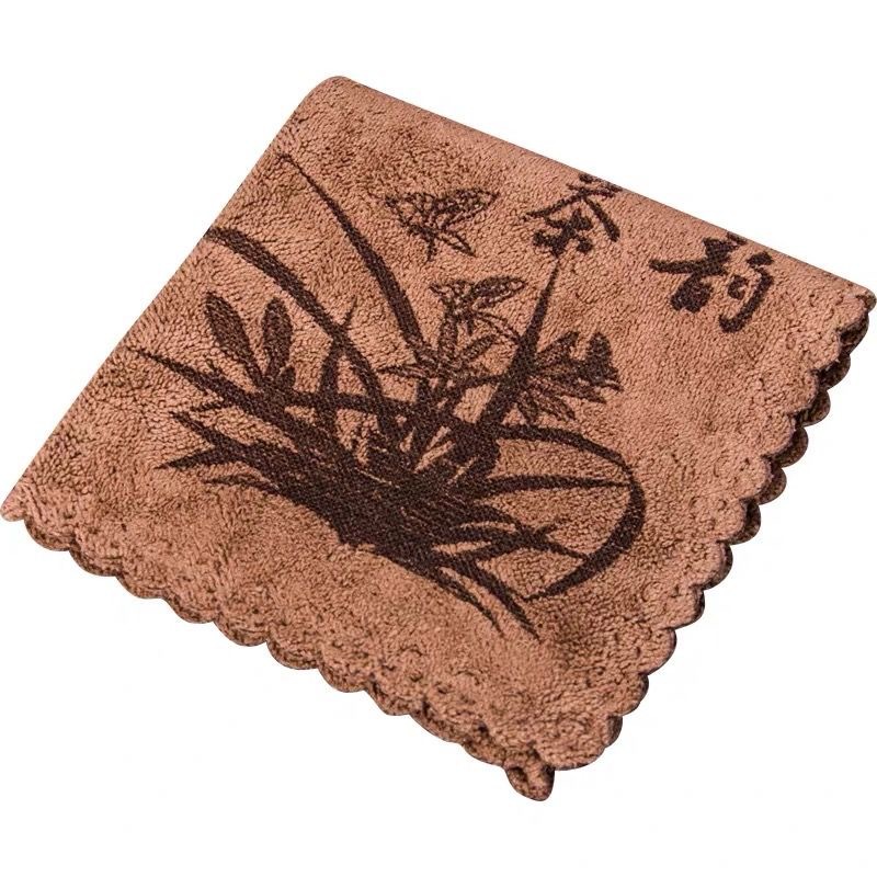 Large Tea Towel Tea Cloth Absorbent Thickeneded Tea Set Towel Coffee Table Square Towel Accessories Zen Pot Special Rag High-End