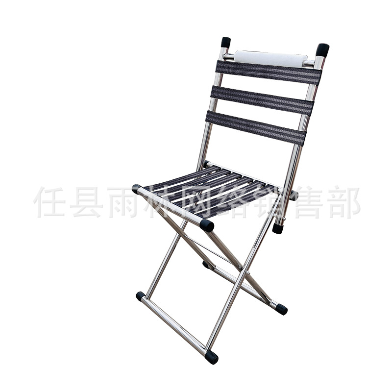 Sun Resistant Stainless Steel Folding Chair Portable Barbecue Stool Outdoor Fishing Walking Courtyard Mazar Packing Small Bench