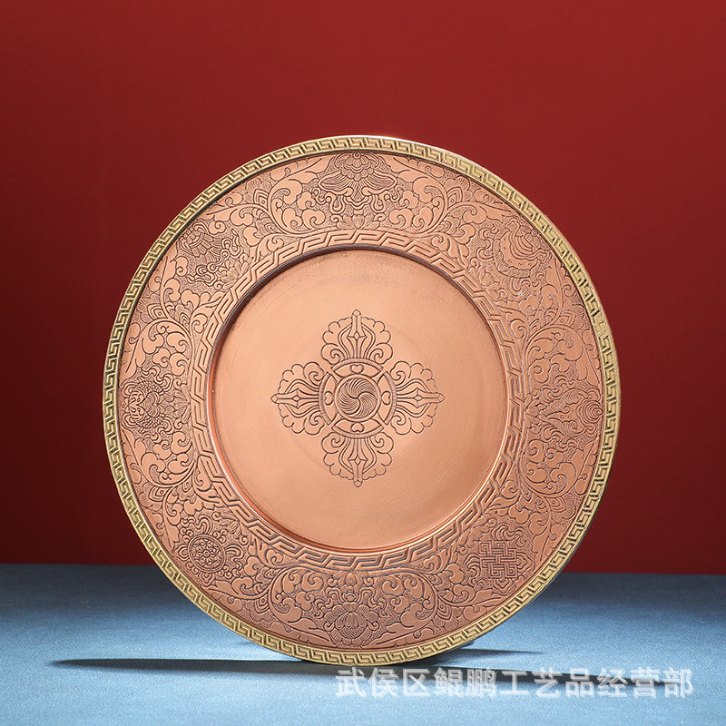 For Manza plate copper imitation Nepal handmade hammered Manza tea Luo Xizang tantric Manda plate Manza repair plate full set