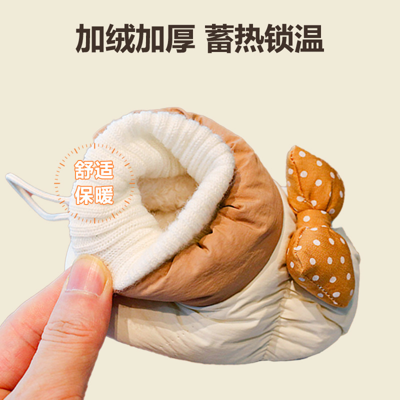 Baby Cotton shoes winter soft bottom baby shoes socks warm thickened fleece-lined newborn shoes anti-drop 0-1 years old 12 months old