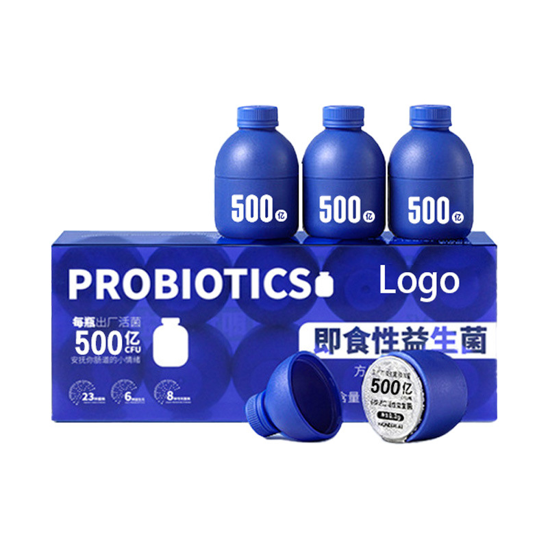 Small blue bottle probiotics manufacturers OEM instant probiotics solid beverage OEM adult composite freeze-dried powder