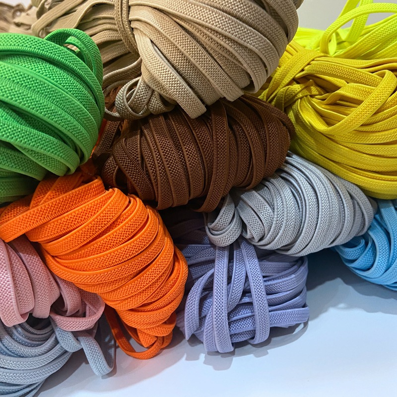 Wholesale 0.6cm flat elastic band elastic children's shoes with boys and girls shoelaces color lazy shoelaces spot supply