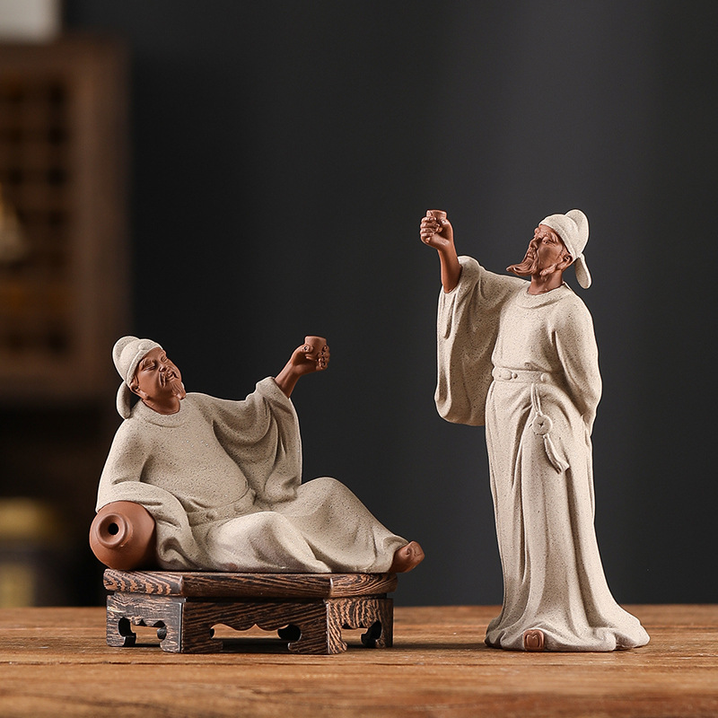 Китайская зен статуя исторической фигуры домашнее учебное настольное антикварное оформление керамические изделия Лао Цзы украшения