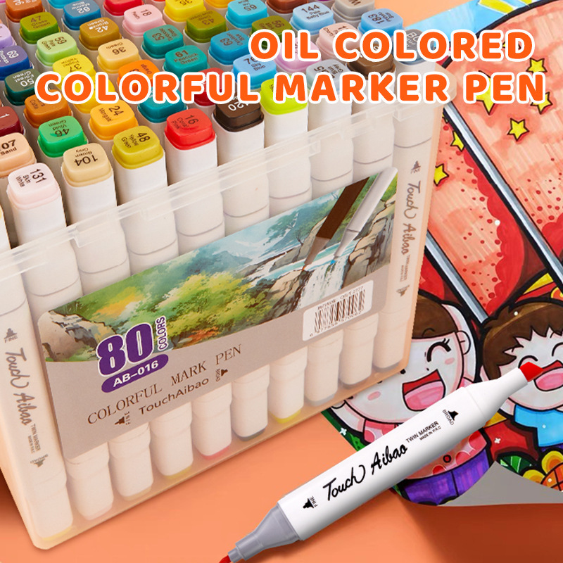 Набор белых масляных маркерных ручек, 24/36/60 цветов, квадратная маркерная ручка, набор для студентов, ручки для раскрашивания аниме