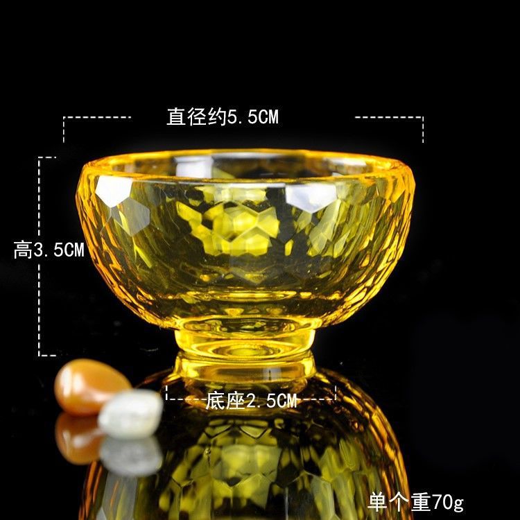 Buddha-offering Bowl Colorful Crystal Transparent Water-offering Cup Household Buddha-front Sacred Water Cup Ornaments White Crystal Buddha-offering Glass Cup