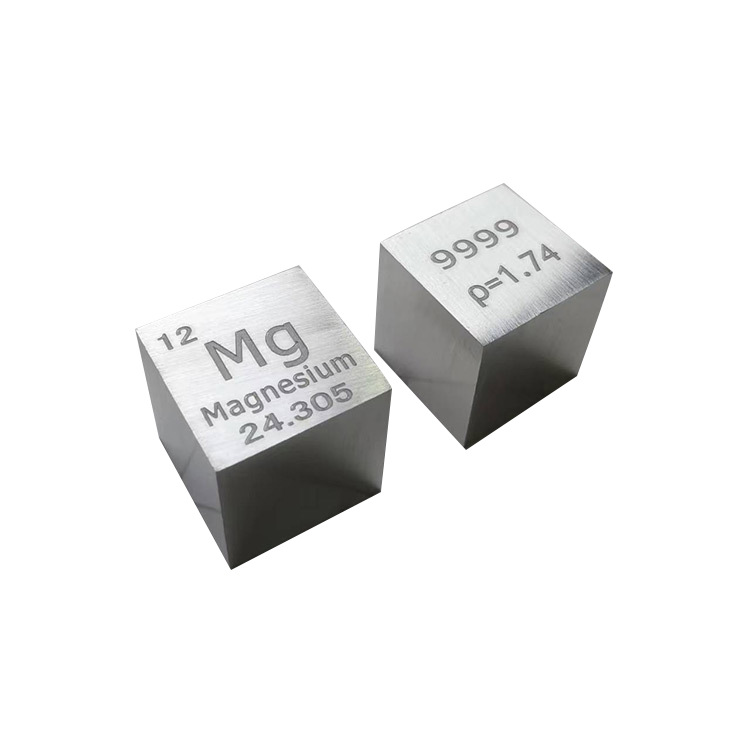 High Purity Magnesium Block, Light Metal Magnesium Cube, Six-Sided Polished Magnesium Cube, Magnesium Particles, Physical Object for Scientific Research and Teaching