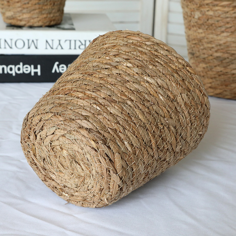 Explosive Straw Flower Pot Plant Potted Rattan Flower Basket Green Plant Decorative Set Pot Woven Flower Bear Hug Bucket