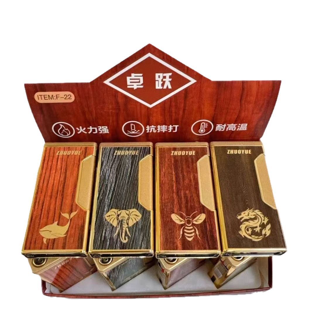Creative generous side play Zhuo Yue F22 iron shell straight windproof lighter cigarette lighter business fashion gifts