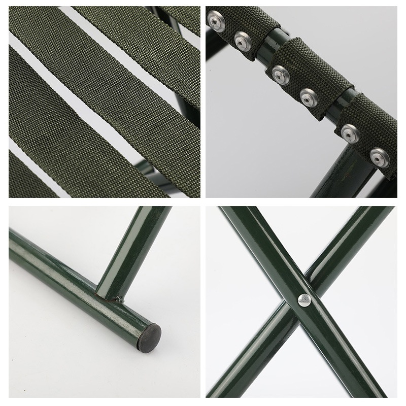 Iron Mazar Cross-border Outdoor Fishing Folding Portable Stool Thickened and Durable Stall Adult Widened Iron Pipe Mazar