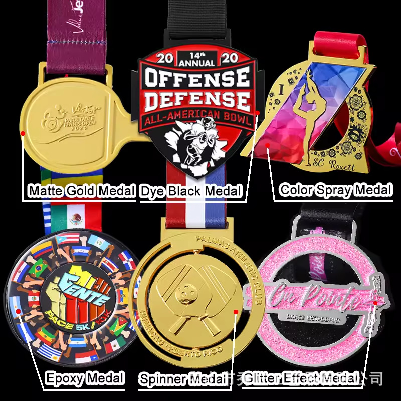 Metal Medal Customized Baking Paint Imitation Enamel UV Print Competition Medal Event Commemorative Medal Games Badge Customized