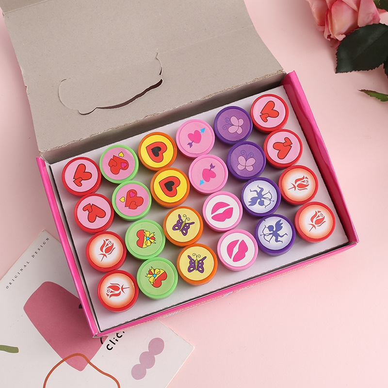 Детская миленькая мультяшная печать, стиль сердца, моющаяся печать для учеников начальной школы, детский сад