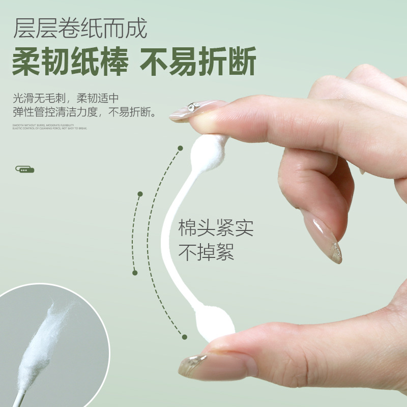Baby Special gourd head cotton swabs navel cleaning double-headed sanitary cotton swabs 55 multi-functional baby cotton swabs wholesale