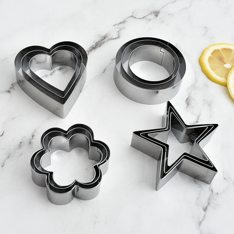 Factory spot stainless steel biscuit mold various shapes stainless steel mousse ring Biscuit cookie cutting mold wholesale
