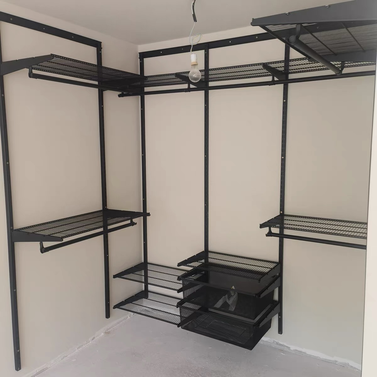 Household Bedroom Metal Wardrobe Storage Clothes Hanging Storage Simple Wardrobe Open Cloakroom Accessories