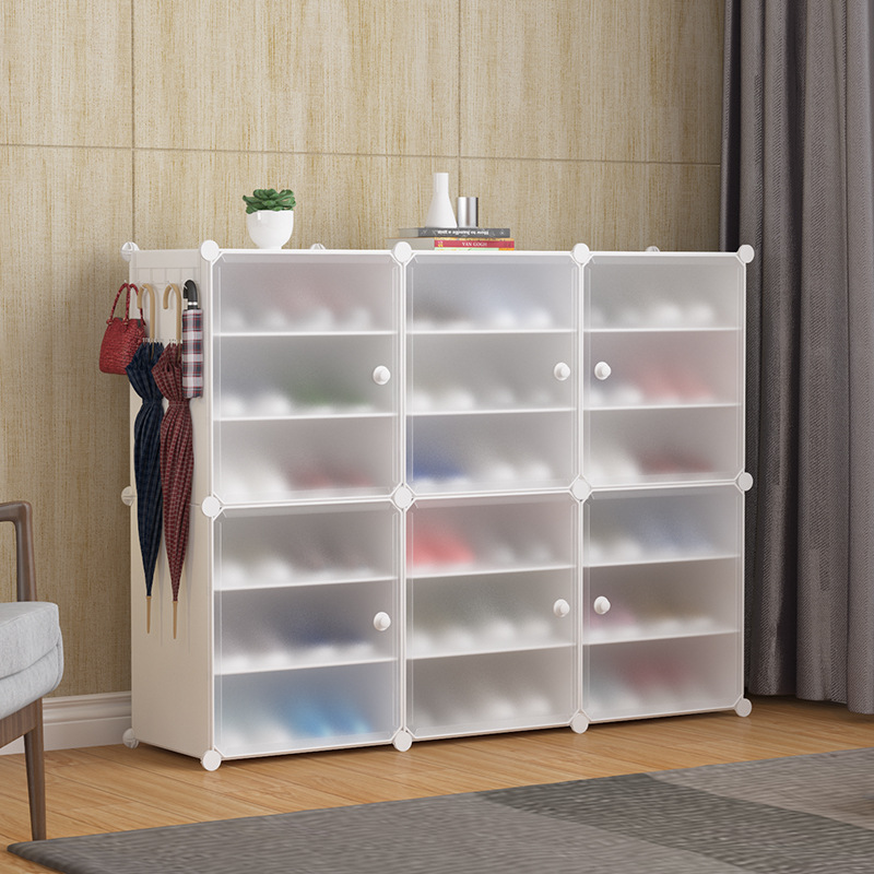 Factory Direct Supply Modern Multi-layer Household Shoe Cabinet Economical Dormitory Shoe Rack Storage Cabinet Plastic Combination Simple Shoe Cabinet