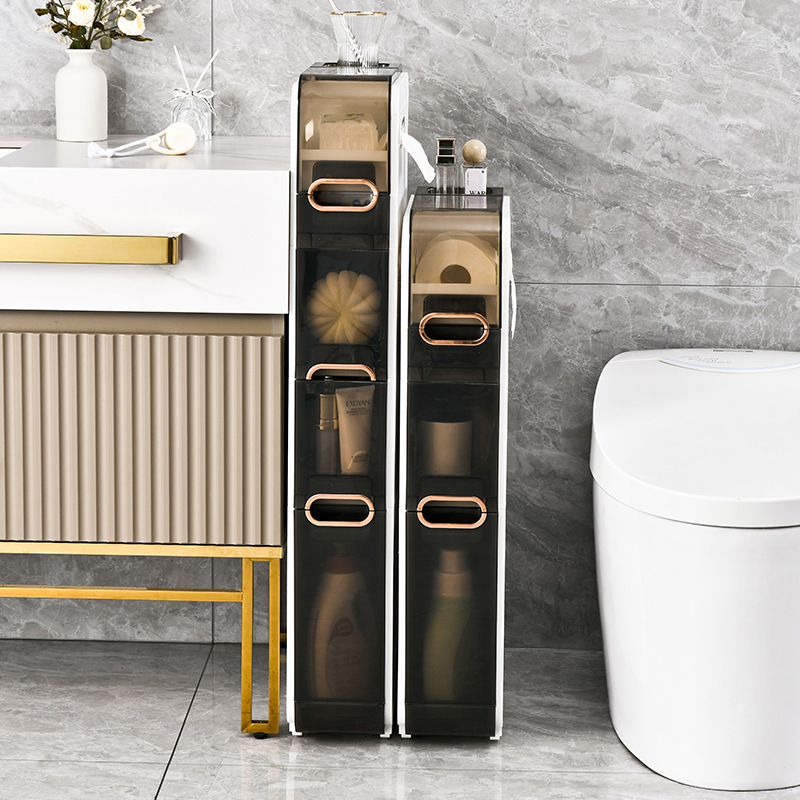Light Luxury Bathroom Gap Cabinet Storage Rack Storage Cart Installation-free Toilet Toilet Toilet Storage Cabinet Floor
