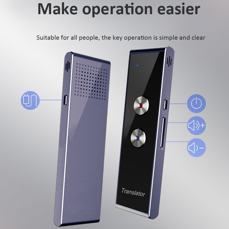 T8 + aluminum alloy Bluetooth APP intelligent voice simultaneous interpretation Golden gray black business travel voice translation machine