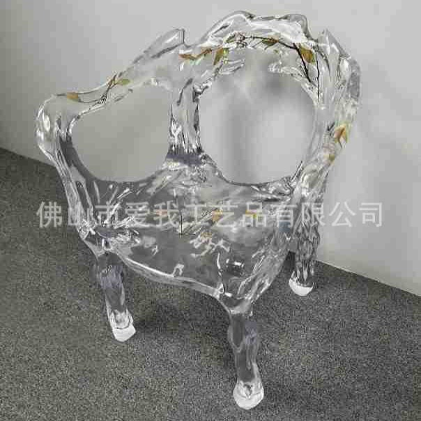 Wholesale Designer Art Chair Transparent Ice Crystal Art Living Room Main Chair High-end Place Seat Hotel High-end Chair