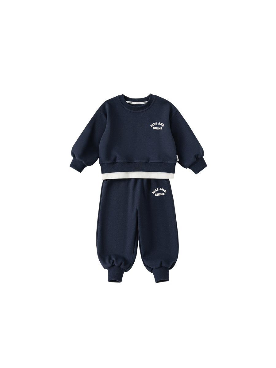Youbao Kidsren's Clothing Autum Kidsren's Suit Sports Fake Two-Piece Tops Boys Sweatshirt Two-Piece Kindergarten Clothing