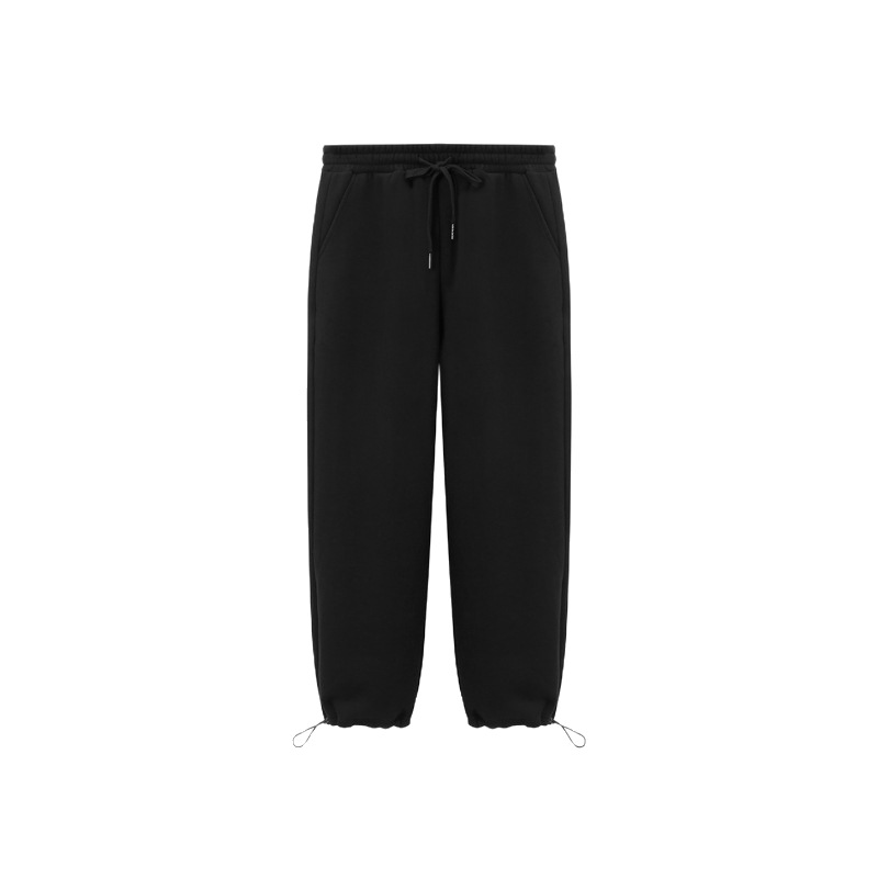 Dengjue Men's Clothing 2025 Autumn 350g Heavyweight Thick Loose Drawstring Jogger Pants Men's Fleece-Lined Sweatpants Heavyweight Long Pants