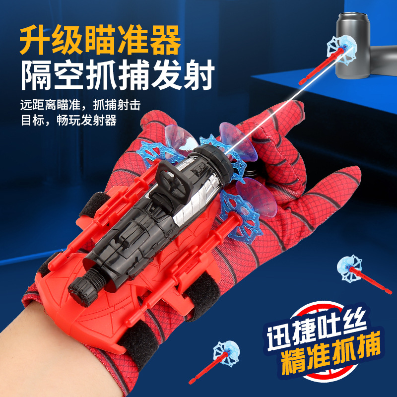 Cross-border Spider Sucker Ejection Toy Hero Wrist Launcher Silk Spider Launcher Sticky Wall Soft Bulletins Gun