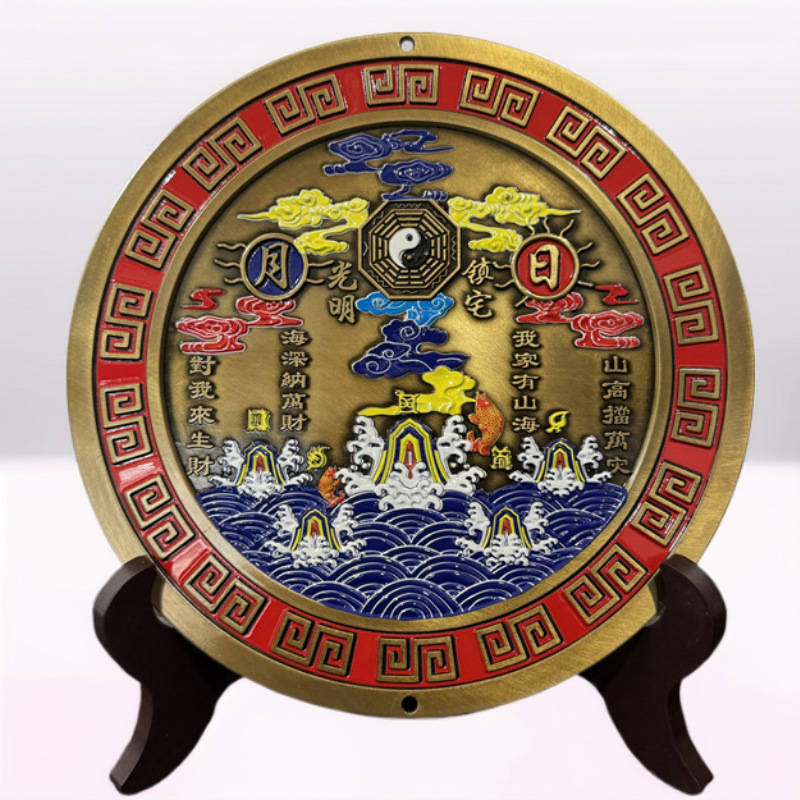 Подвеска Резной Горы и Моря, Солнце и Луна, Зеркало с восемью триграммами, выпуклое зеркало, для внутреннего и внешнего декора, украшения для дома