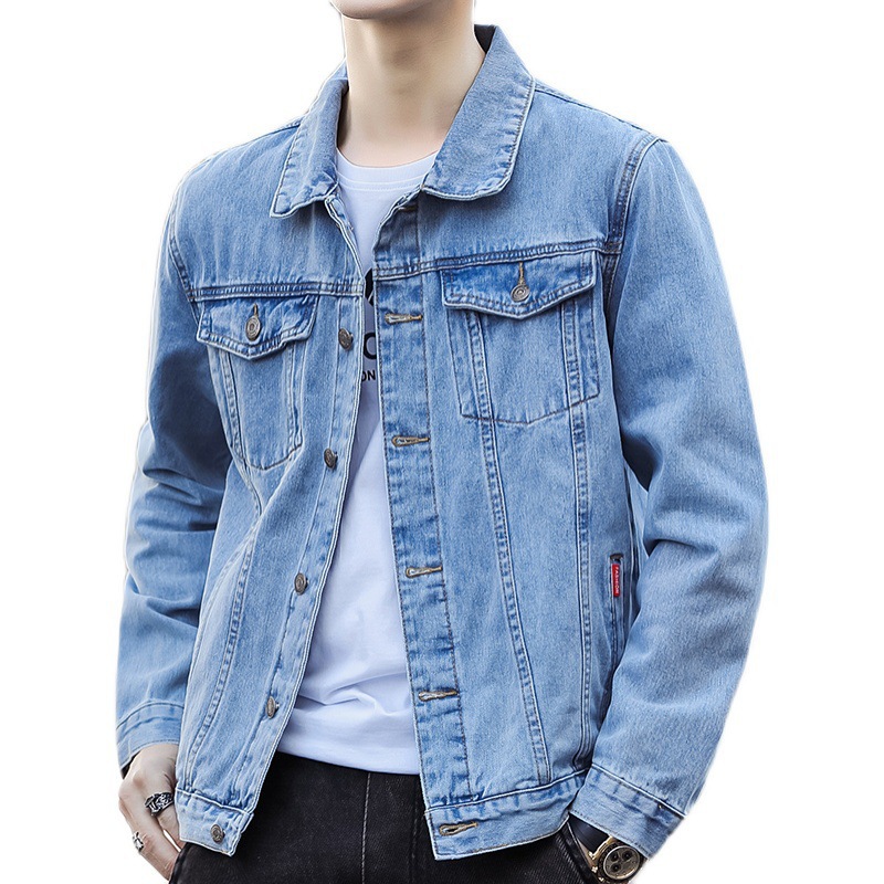 8007 denim coat men's new spring and autumn casual handsome work jacket men's fashion clothes wholesale