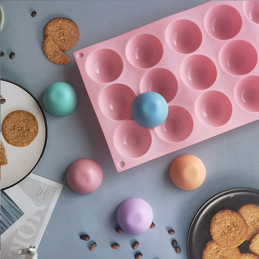 15 even large semicircle 436 chocolate cake silicone mold jelly egg tart bread mold baking tools