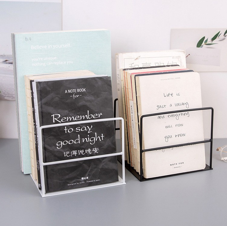 Iron Art Bookshelf, Creative Ins Style, Nordic Triangular Stand, Desktop Decoration, Storage Rack, Magazine Bookend, Simple