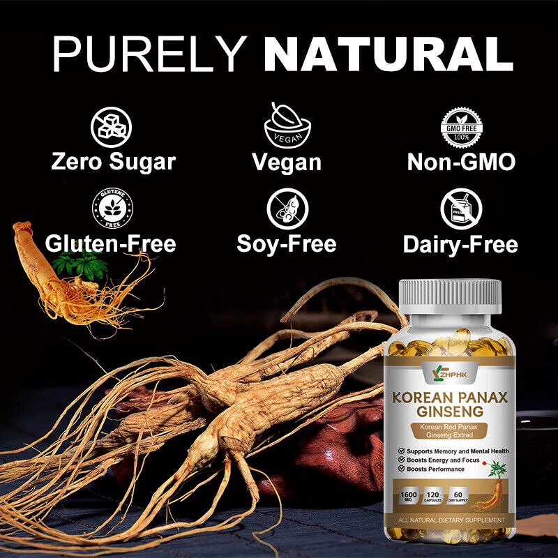 Amazon Ginseng Capsules Ebay Walmart Temu Hot Sale 120 Ginseng Capsules