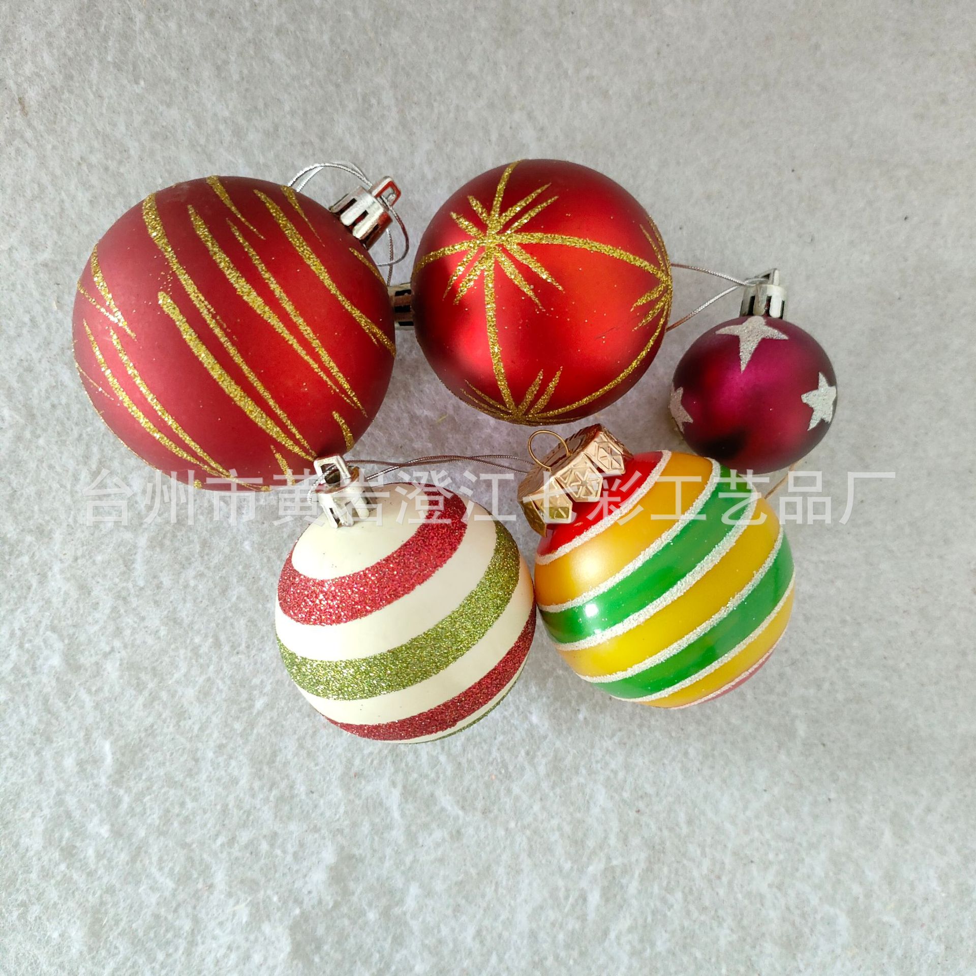 Factory direct supply Christmas decoration pendant PS plastic electroplating powder ball painted printing ball hanging hollow ball